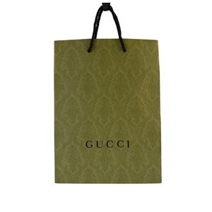 Gucci Green Embossed Brocade Shopping Bag – 9.5” x 13.5” (Excellent Condition)